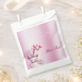 ピンクベビーカーバッグ フェイバーバッグ (クリップ留めされた状態)