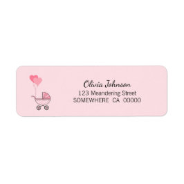 ピンクベビーカー差出人住所 ラベル