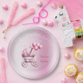 ピンクベビーカー紙プレート ペーパープレート (パーティー)