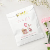 ピンクベビーカーBunnyバルーンガールベビーシャワー フェイバーバッグ (封をした状態)