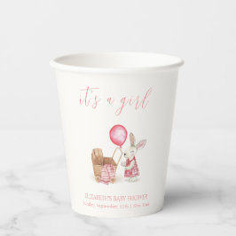 ピンクベビーカーBunnyバルーンガールベビーシャワー 紙コップ