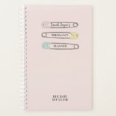 ピンクベビーガールおむつピン妊娠プランナー プランナー手帳 (正面)