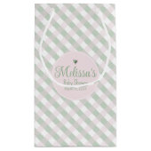 ピンクベビーガールアイリッシュクローバーベビーシャワー スモールペーパーバッグ (裏面)