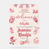 ピンクベビーガールウェアAqiqah Aqeeqaウェルカムアカデミー アクリルサイン (正面)