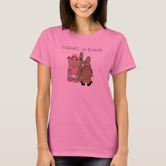 ピンクベビーガールウェスタンパロミノポニー妊婦の Tシャツ (正面)
