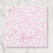 ピンクベビーガールウォーターデザイン名前をカスタムするスイーツ フェイバータグ (正面)