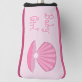 ピンクベビーガールオイスターシェルとパールカスタム ゴルフヘッドカバー (回転90)