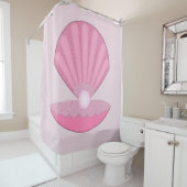ピンクベビーガールオイスターシェルとパール シャワーカーテン (インサイチュ)