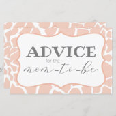 ピンクベビーガールキリンアドバイスカード (正面/裏面)