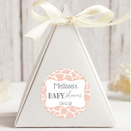 ピンクベビーガールキリン ラウンドシール