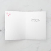 ピンクベビーガールサンキューカード カード (内部)