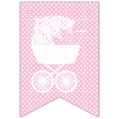 ピンク👶ベビーガールシャワーパーティー バンティングフラッグ (第1の旗)