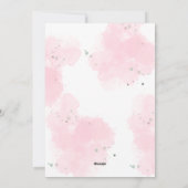 ピンクベビーガールシャワー招待状 シーズンカード (裏面)