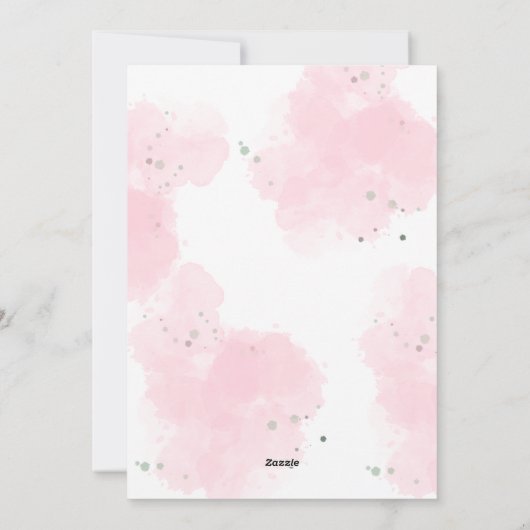 ピンクベビーガールシャワー招待状 シーズンカード (裏面)