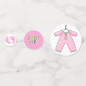 ピンクベビーガールシャワー紙吹雪 コンフェッティ (裏面)