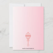 ピンクベビーガールストークベビーシャワー招待状 招待状 (裏面)