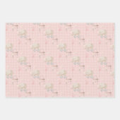 ピンクベビーガールゾウ ラッピングペーパーシート (正面3)
