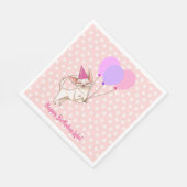 ピンクベビーガールチワワ誕生日ナプキンス スタンダードランチョンナプキン (角)