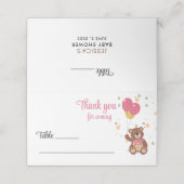 ピンクベビーガールテディベアーベビーシャワーゲスト名 プレイスカード (外部開封)