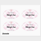 ピンクベビーガールバプテスマ感謝してい《キリスト教》洗礼式や命名式ユー 楕円形シール (シート)