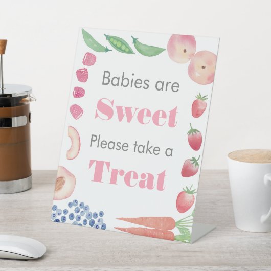 ピンクベビーガールファーマーズマーケットお気に入りテーブルサイン 台座サイン (インサイチュ)