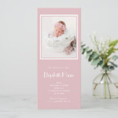 ピンクベビーガールフォト誕生 案内状 (スタンド正面)