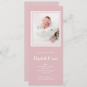 ピンクベビーガールフォト誕生 案内状 (正面/裏面)