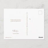 ピンクベビーガールフォト《キリスト教》洗礼式や命名式ありがとう ポストカード (裏面)