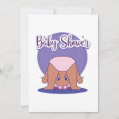 ピンクベビーガールベビーシャワー招待状 招待状 (正面)