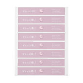 ピンクベビーガール乳母車差出人住所 ラップアラウンドラベル (シート)