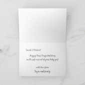 ピンクベビーガール新父母おめでとうカード カード (内部)