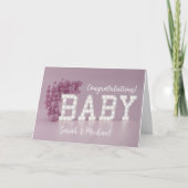 ピンクベビーガール新父母おめでとうカード カード (正面)