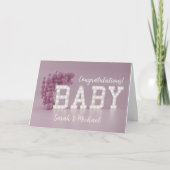 ピンクベビーガール新父母おめでとうカード カード (正面)