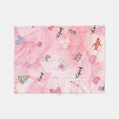 ピンクベビーガール | かわいい赤ちゃんシャワー フリースブランケット (正面(横))