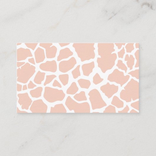 ピンクベビーガールGiraffeおむつラッフル エンクロージャーカード (裏面)