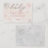 ピンクベビーコールド外側ラインストーングリッターラッフル エンクロージャーカード (正面/裏面)