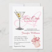 ピンクベビーシャワーの途中にあるチニ 招待状 (正面)