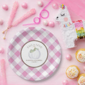 ピンクベビーシャワーガールウォーターカラーカボチャ ペーパープレート (パーティー)