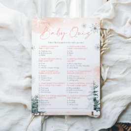 ピンクベビーシャワークイズゲームカード