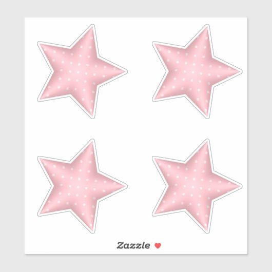 ピンクベビーシャワーパフィー水玉模様スター シール (シート)
