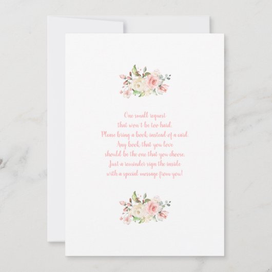 ピンクベビーシャワーパーティー招待状 招待状 (裏面)