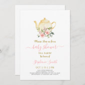 ピンクベビーシャワーパーティー招待状 招待状 (正面/裏面)