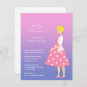 ピンクベビーシャワーフラット招待状 招待状 (正面/裏面)