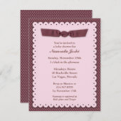 ピンクベビーシャワーフラット招待状 招待状 (正面/裏面)