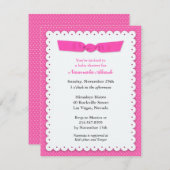 ピンクベビーシャワーフラット招待状 招待状 (正面/裏面)