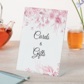 ピンクベビーシャワーフローラカード&ギフト 台座サイン (インサイチュ)