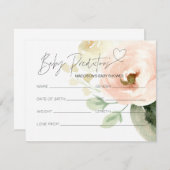 ピンクベビーシャワー予測推測ゲームカード エンクロージャーカード (正面/裏面)