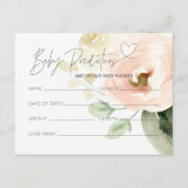 ピンクベビーシャワー予測推測ゲームカード エンクロージャーカード (正面)