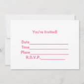 ピンクベビーシャワー招待状 招待状 (裏面)