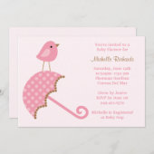 ピンクベビーシャワー招待状 招待状 (正面/裏面)